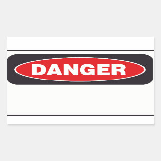 Adesivo Retangular Modelo do Danger Sticker