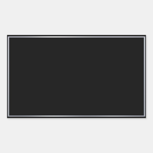Adesivo Retangular Modelo do Vazio Elegante Preto Faux Silver Persona (Frente)