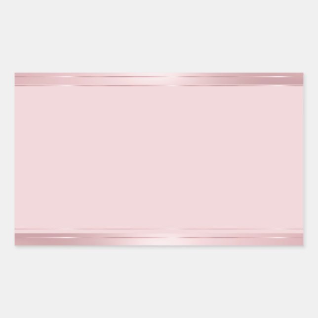 Adesivo Retangular Modelo Elegante Moderno Rosa Dourado Tendência Tem (Frente)