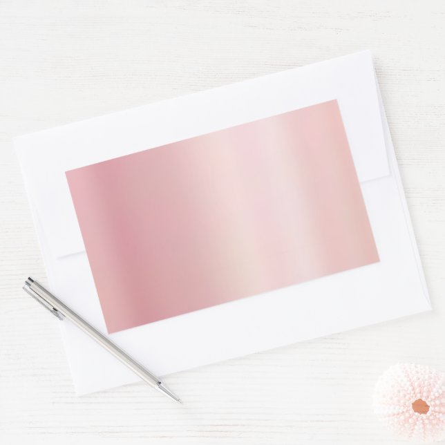 Adesivo Retangular Modelo em Branco Crie Seu Próprio Rose Gold Elegan (Envelope)
