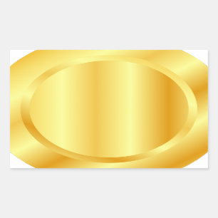 Adesivo Retangular Modelo em Branco de Faux Dourado com Visual Metáli