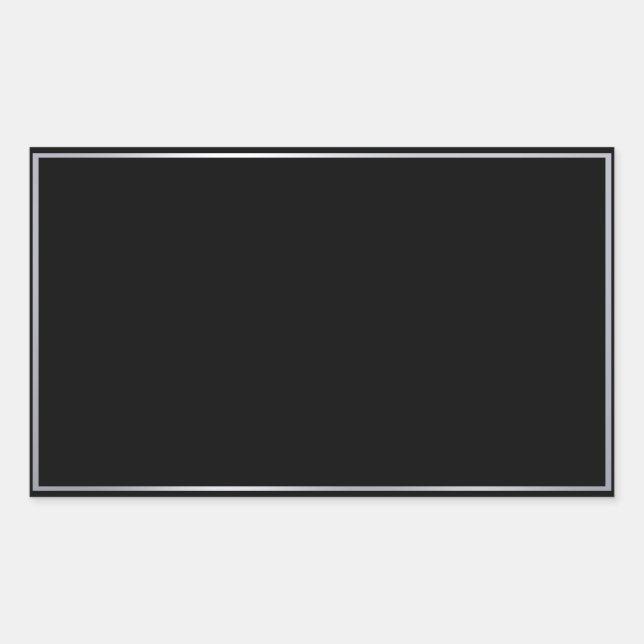 Adesivo Retangular Modelo em Branco Elegante Falso Prata Preto Person (Frente)