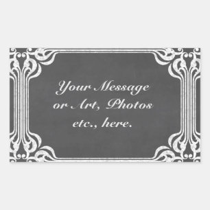 Adesivo Retangular Modelo - Fundo do quadro com borda