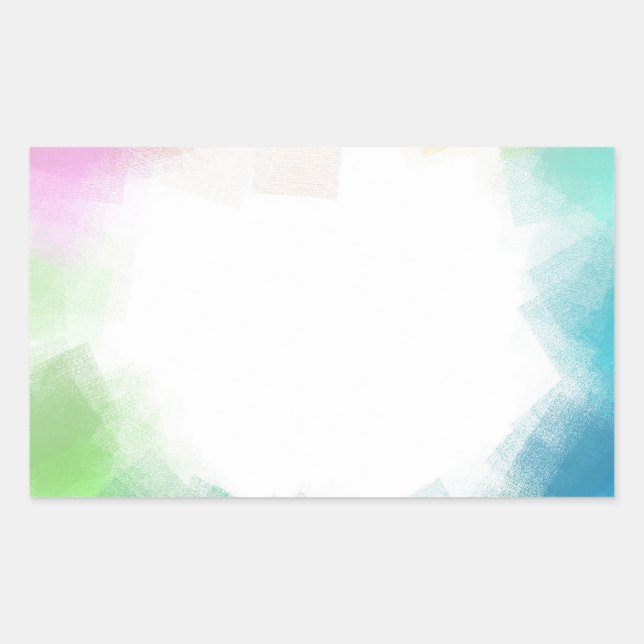 Adesivo Retangular Modelo Moderno Abstrato em Branco Personalizado Az (Frente)
