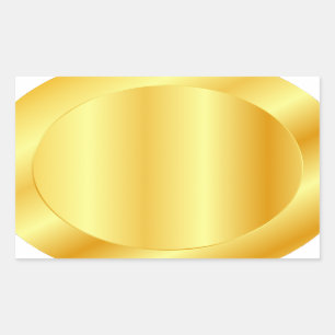 Adesivo Retangular Modelo personalizado de aparência metálica em ouro