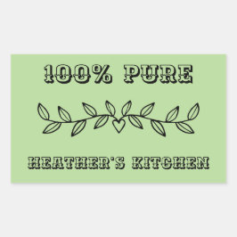 Adesivo Retangular Modelo personalizado de texto e nome personalizado