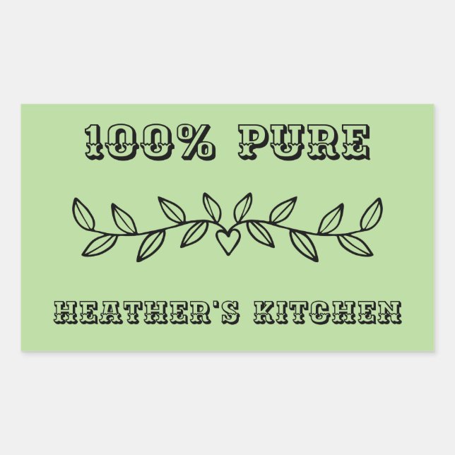 Adesivo Retangular Modelo personalizado de texto e nome personalizado (Frente)