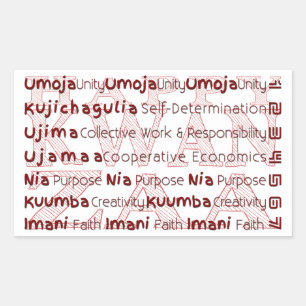 Adesivo Retangular Modern Happy Kwanzaa