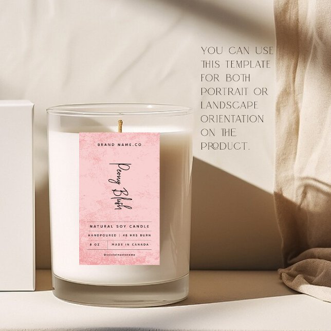 Adesivo Retangular Modern Pink Rustic Label (Criador carregado)