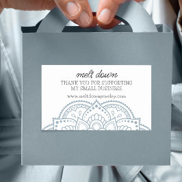 Adesivo Retangular Moderno Mandala Obrigado Pequena Empresa