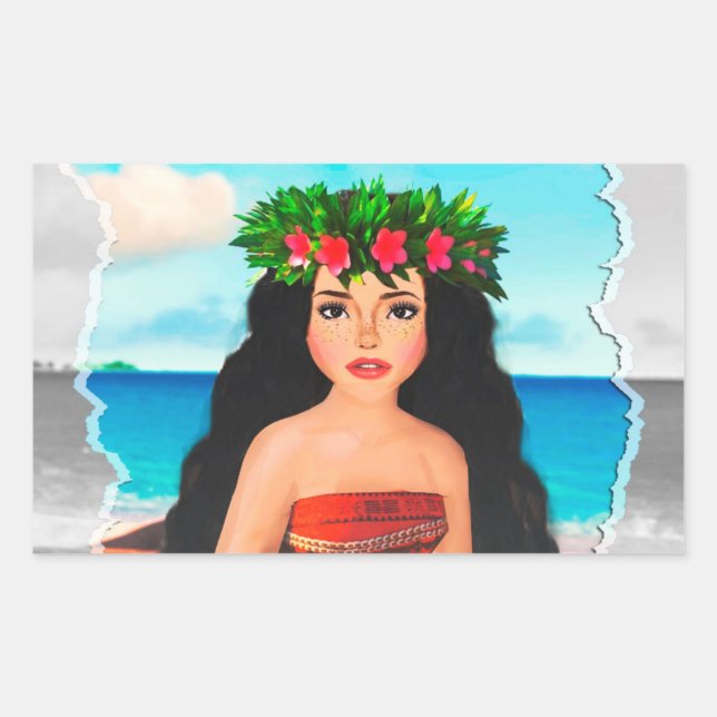 Adesivo Retangular Mohana Doll (Frente)