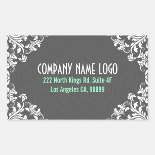 Adesivo Retangular Moldura de Vintage Branco para Cinzas Elegante