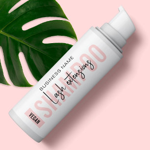 Adesivo Retangular Molhador de Shampoo Moderno Rosa Feminino