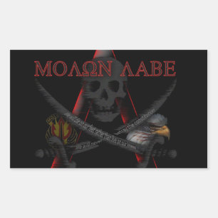 Adesivo Retangular Molon Labe Resistência Sticker