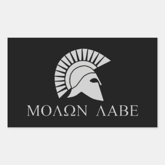 Adesivo Retangular Molon Labe Sticker - Folha de 4