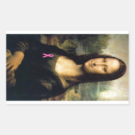 Adesivo Retangular Mona Lisa de Fita Rosa