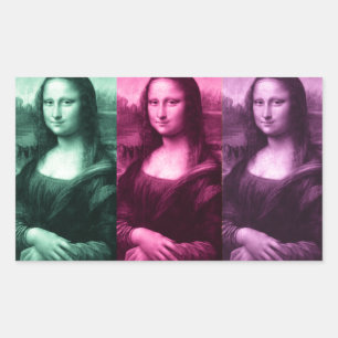 Adesivo Retangular Mona Lisa Green Pink Purple
