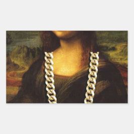 Adesivo Retangular Mona Lisa Thug Life Art Life