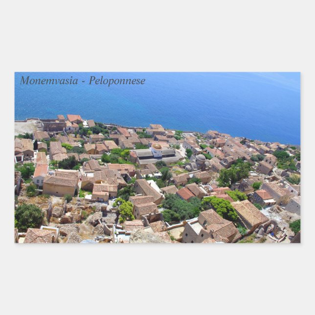 Adesivo Retangular Monemvasia - Peloponeso (Frente)