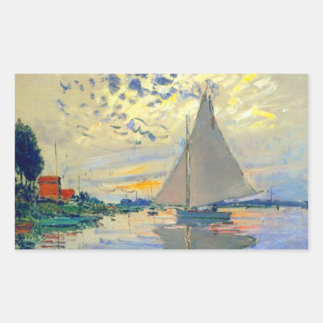 Adesivo Retangular Monet Sailboat no Le Petit-Gennevilliers (Frente)