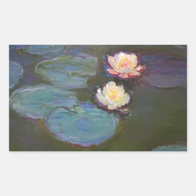 Adesivo Retangular Monet Water Lily Lily Pond Waterlily Painting (Frente)