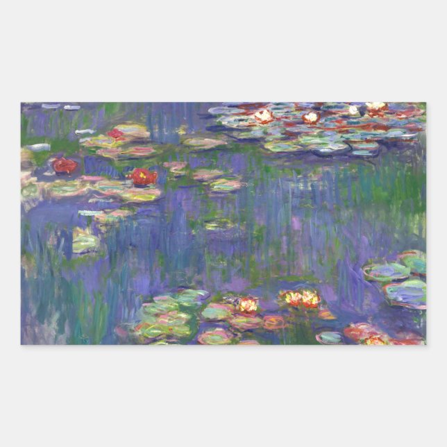 Adesivo Retangular Monet Water Lily - Pintura de plataforma (Frente)