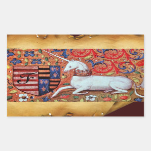 ADESIVO RETANGULAR MONOGRAMA DO PARCHE ANTIGO UNICORN