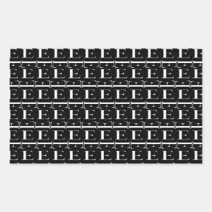 Adesivo Retangular Monograma - Letra Inicial E