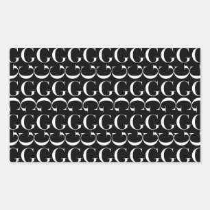 Adesivo Retangular Monograma - Letra inicial G