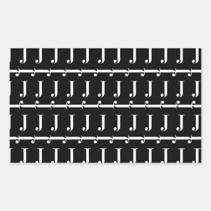 Adesivo Retangular Monograma - Letra Inicial J