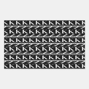 Adesivo Retangular Monograma - Letra inicial K