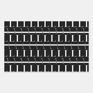 Adesivo Retangular Monograma - Letra inicial L