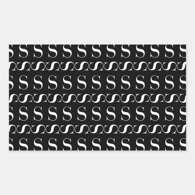 Adesivo Retangular Monograma - Letra Inicial S (Frente)