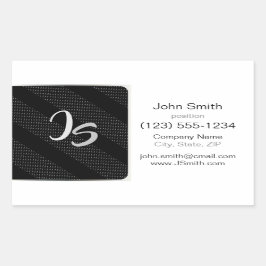 Adesivo Retangular Monograma Padrão geométrico preto