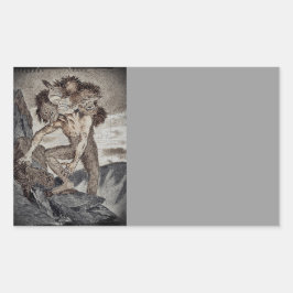 Adesivo Retangular Monstro de três cabeças