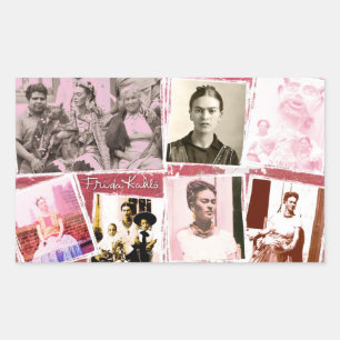 Adesivo Retangular Montagem da foto de Frida Kahlo