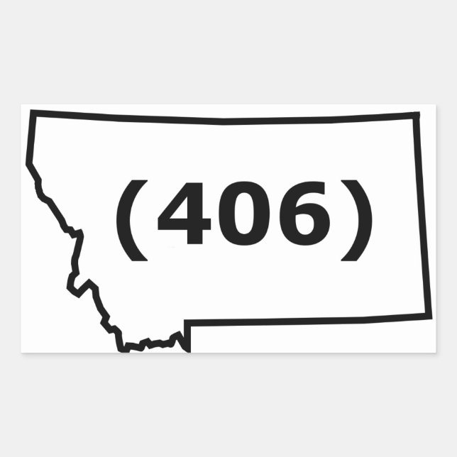 Adesivo Retangular Montana Area Code Sticker (Frente)