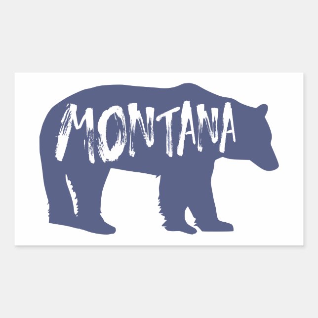 Adesivo Retangular Montana Bear (Frente)