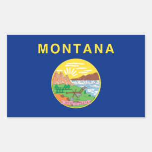 Adesivo Retangular Montana Flag