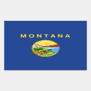 Adesivo Retangular Montanan Flag, Flag de Montana
