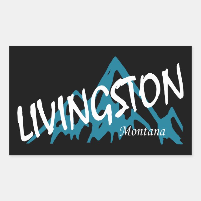 Adesivo Retangular Montanha Livingston Montana (Frente)