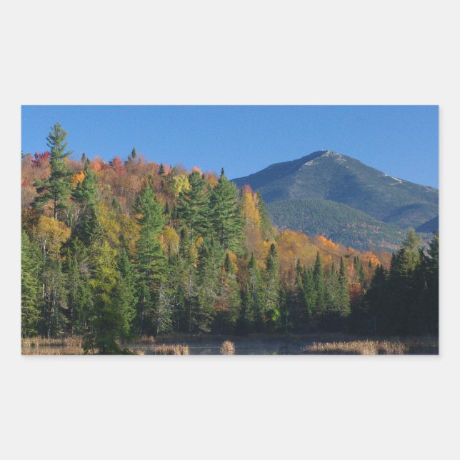 Adesivo Retangular Montanha Whiteface sobre Pequeno Pond de Cherrypat (Frente)