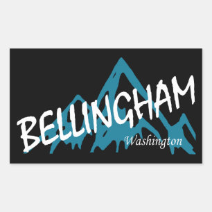 Adesivo Retangular Montanhas de Bellingham Washington