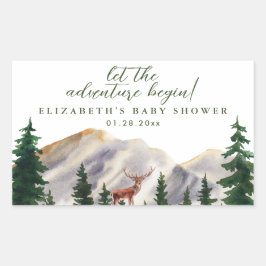 Adesivo Retangular Montanhas Deer Chá de fraldas