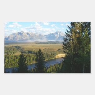 Adesivo Retangular Montanhas e Rio Jackson Hole