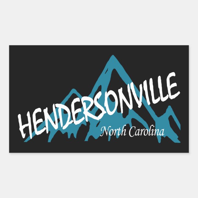 Adesivo Retangular Montanhas Hendersonville Carolina do Norte (Frente)