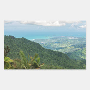Adesivo Retangular montanhas luquillo sobre Porto Rico litoral