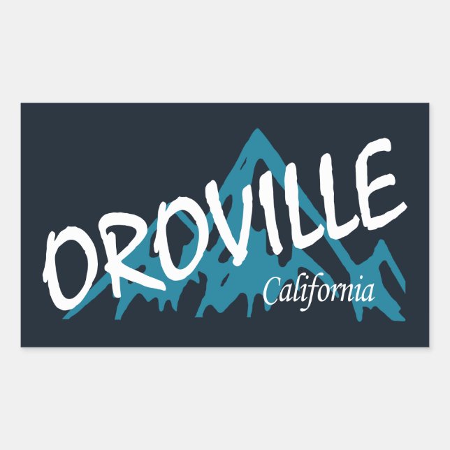 Adesivo Retangular Montanhas Oroville California (Frente)