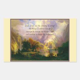 Adesivo Retangular Montanhas rochosas Oração Seretária
