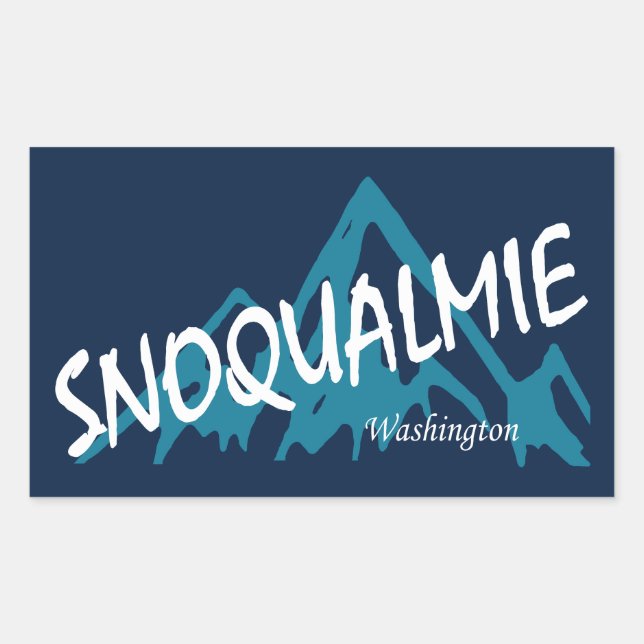 Adesivo Retangular Montanhas Snoqualmie Washington (Frente)